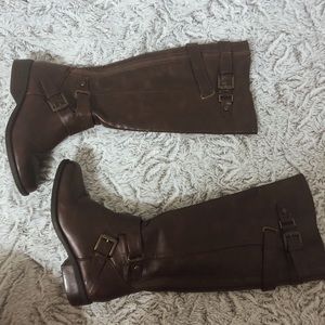 Brown riding boots